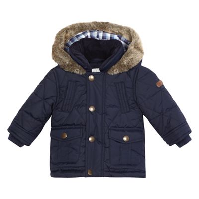 J by Jasper Conran Baby boys' navy quilted padded coat